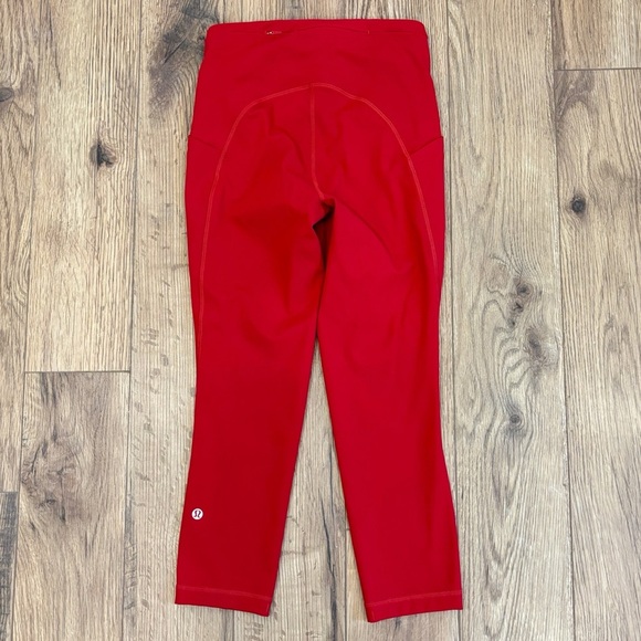 Lululemon Swift Speed High Rise Crop Leggings 21" Size 4 In Dark Red - Picture 3 of 7